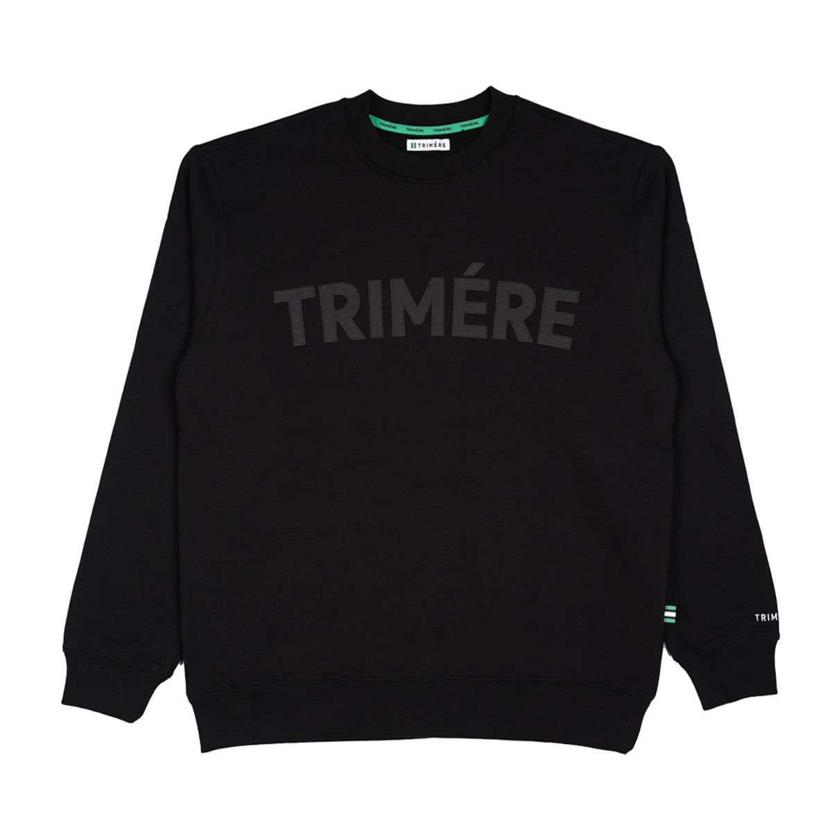 트리메르(TRIMERE) 아플리케 맨투맨 UNISEX BLACK (w)