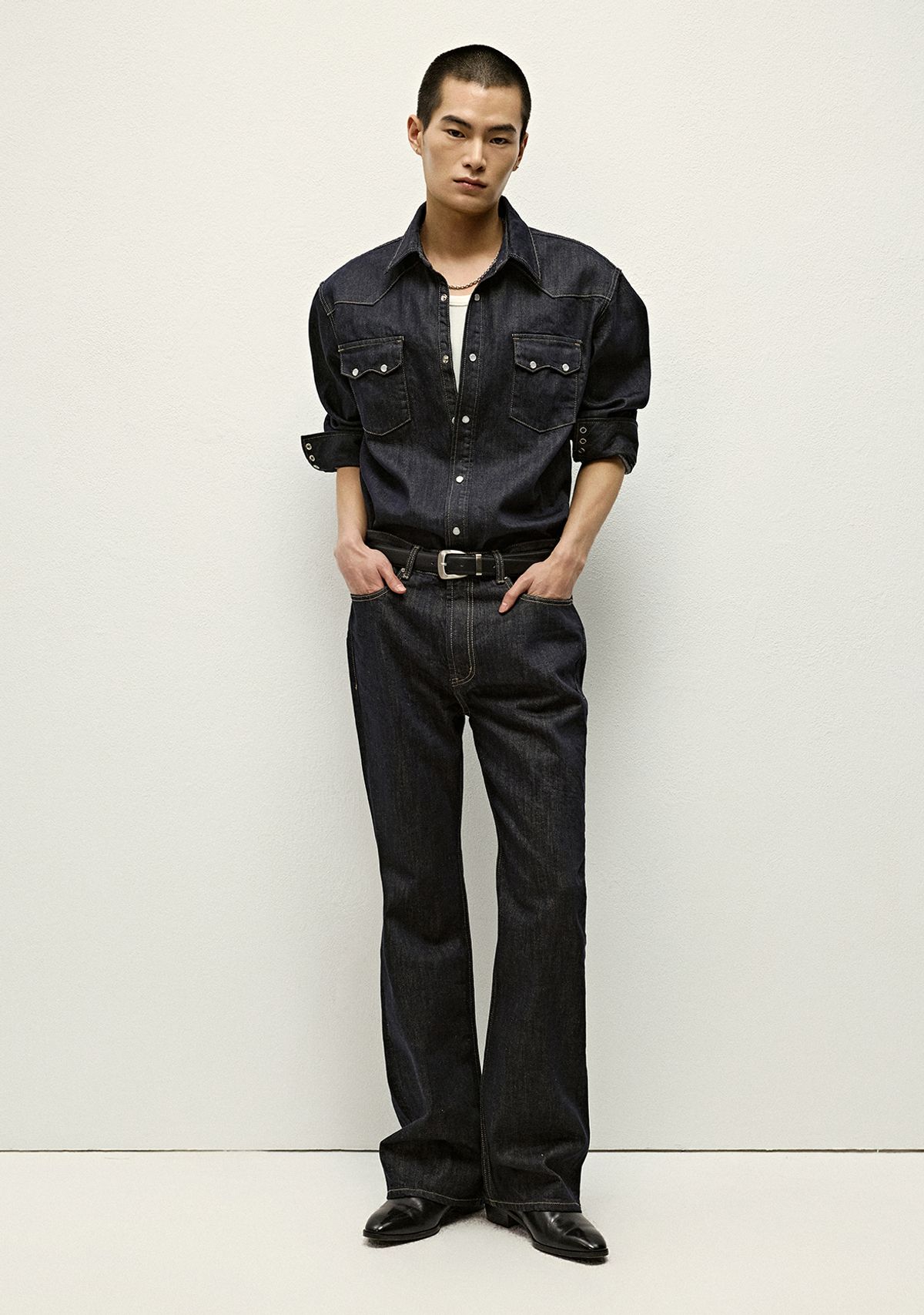 세비지(SAVAGE) Bootcut Fit Denim Jeans - Dark Blue