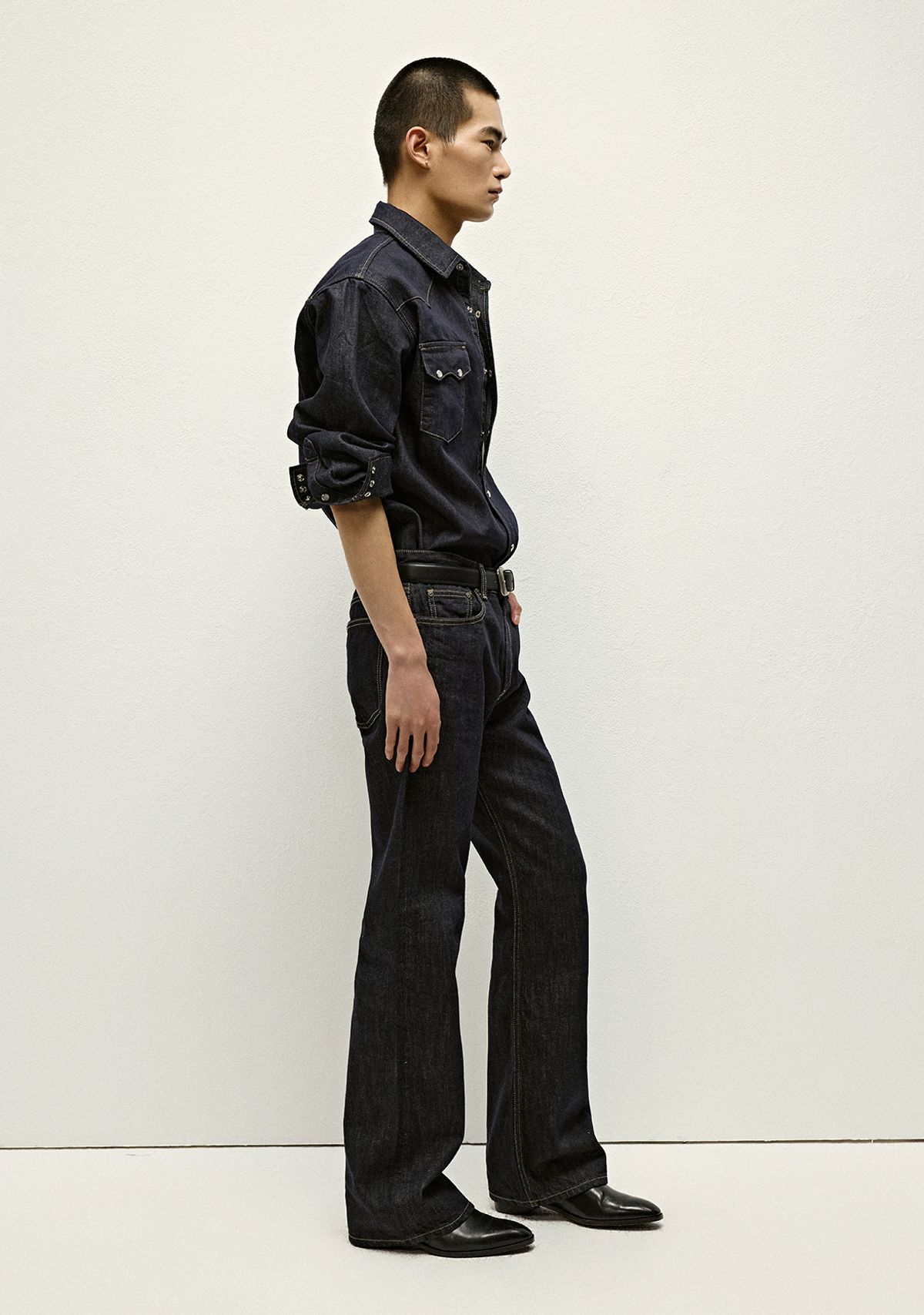 세비지(SAVAGE) Bootcut Fit Denim Jeans - Dark Blue