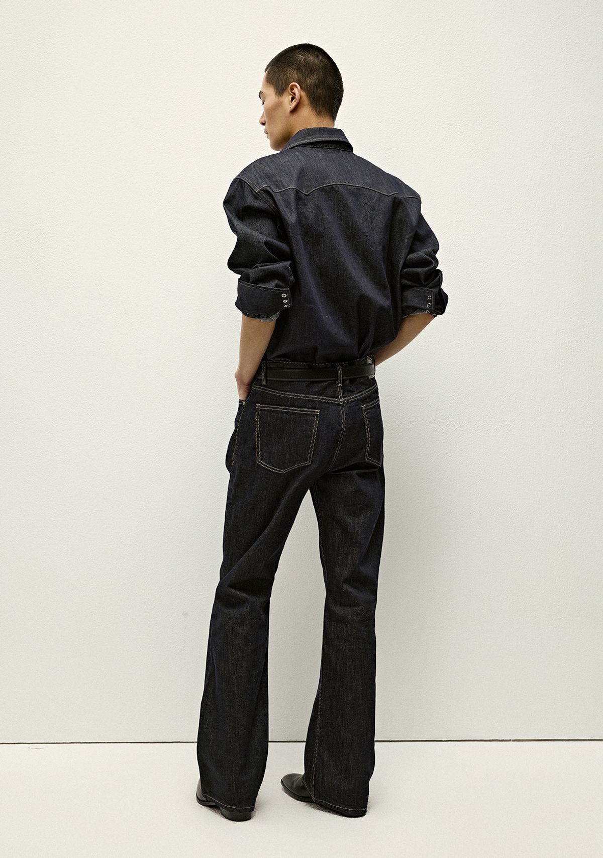 세비지(SAVAGE) Bootcut Fit Denim Jeans - Dark Blue