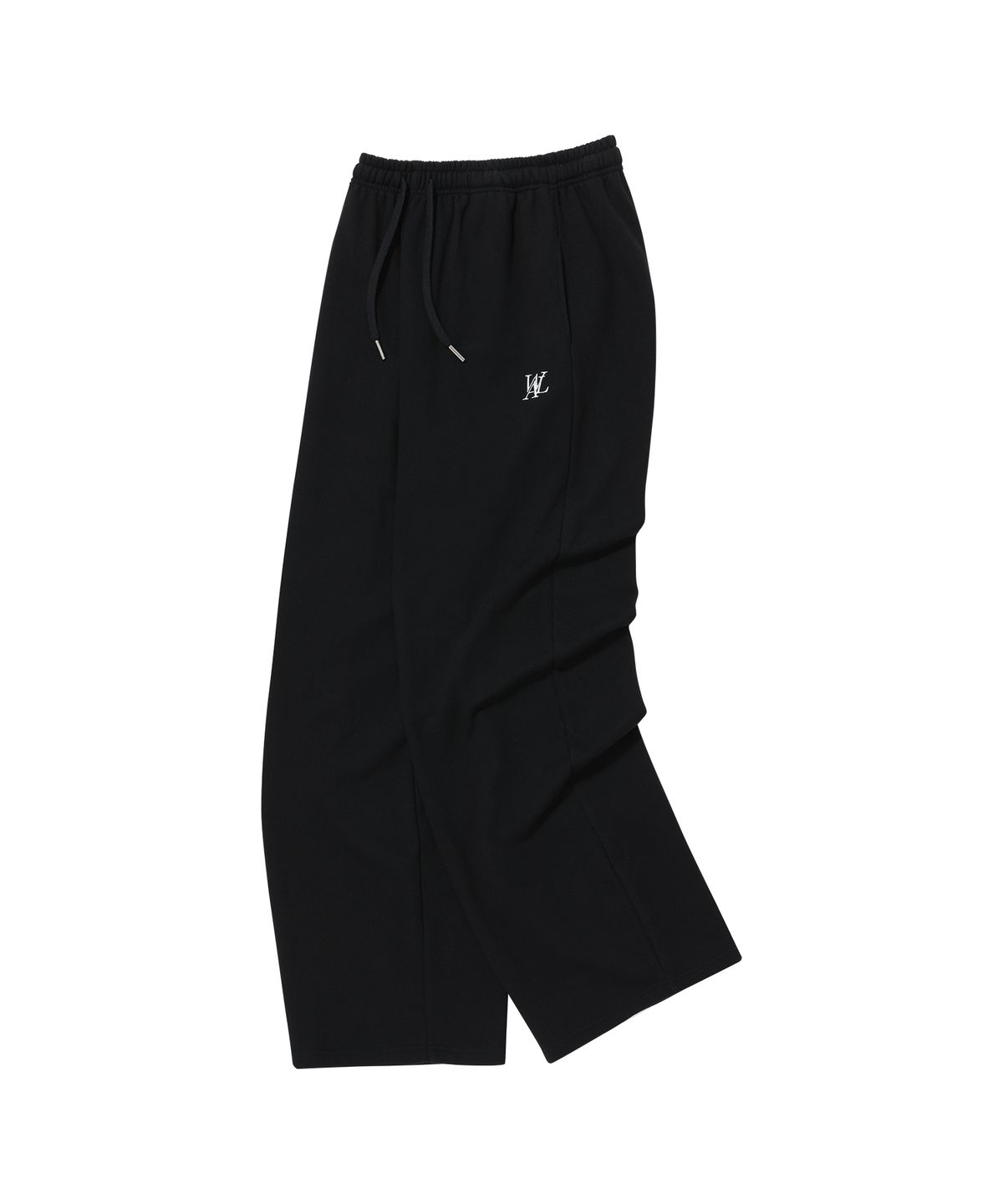 우알롱(WOOALONG) (기모)Signature relax wide pants - BLACK