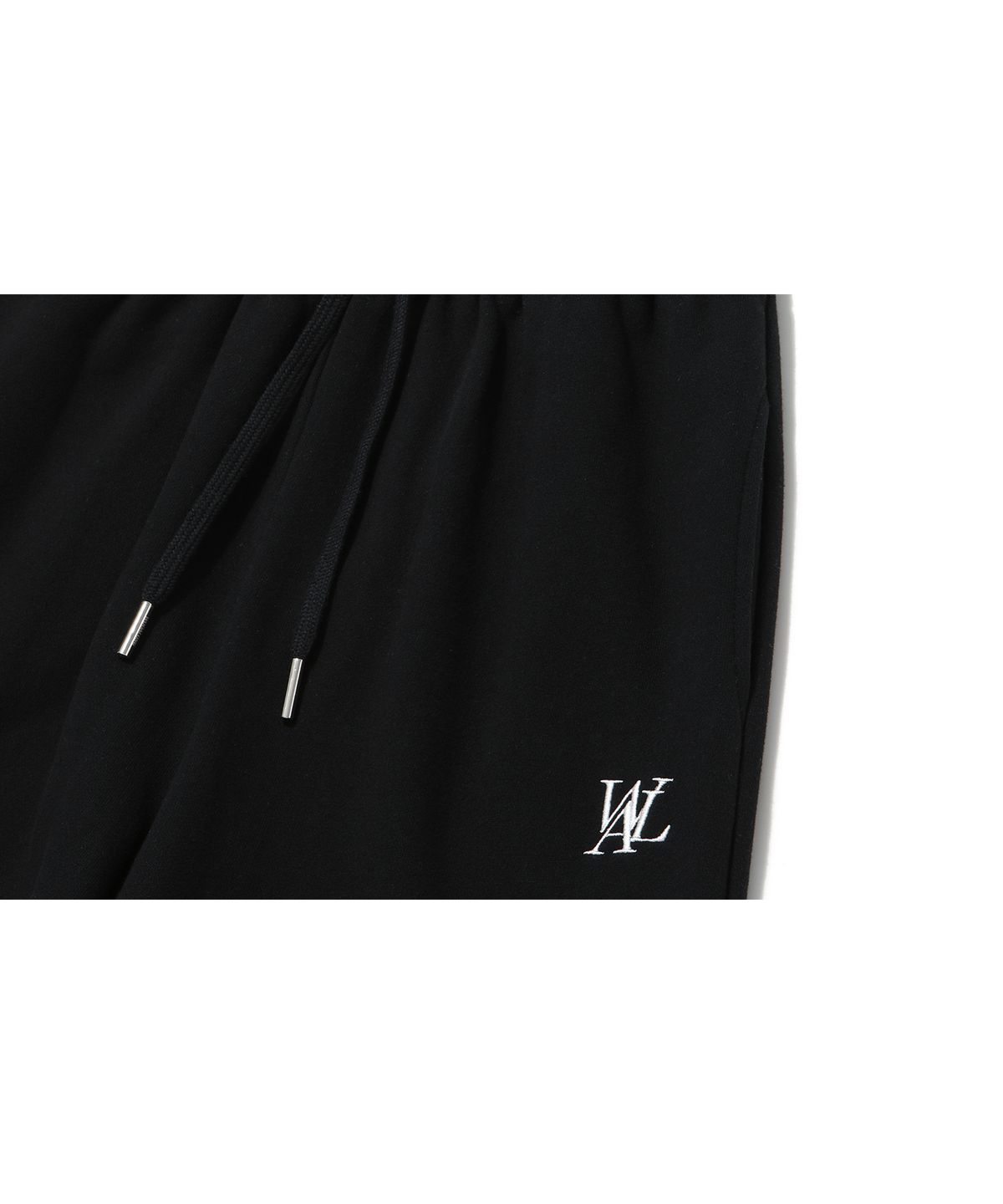 우알롱(WOOALONG) (기모)Signature relax wide pants - BLACK