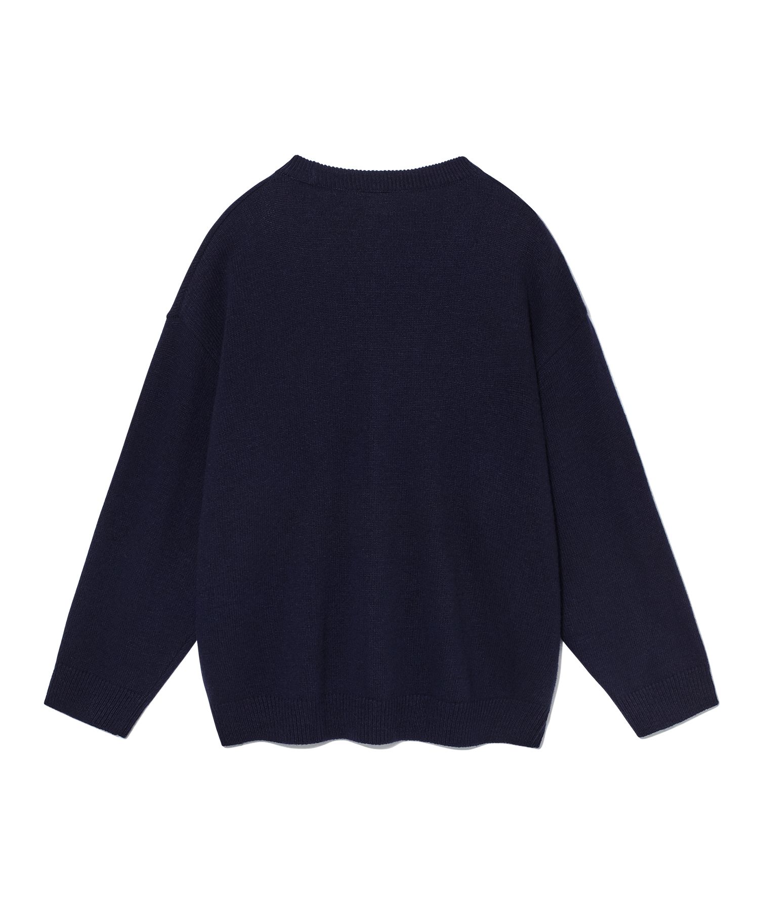 さらに100円引◆WOOALONG◆Signature V-neck soft knit cardigan MUSINSA | WOOALONG Signature daily over fit knit cardigan - NAVY