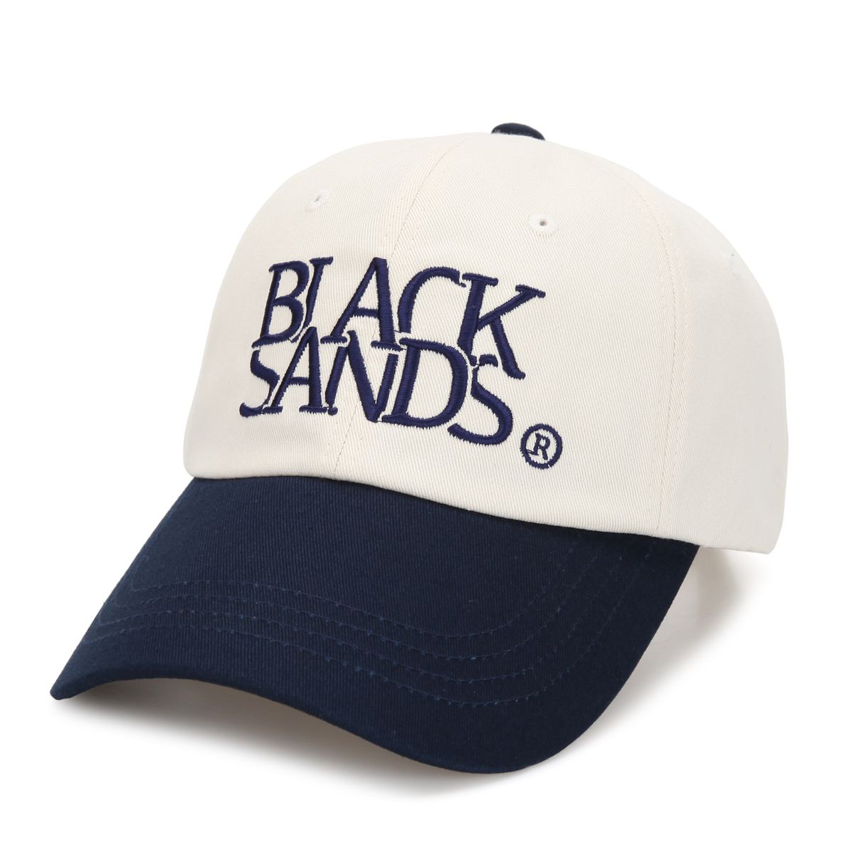 블랙샌즈(BLACK SANDS) 트윈스 배색 자수 볼캡_네이비