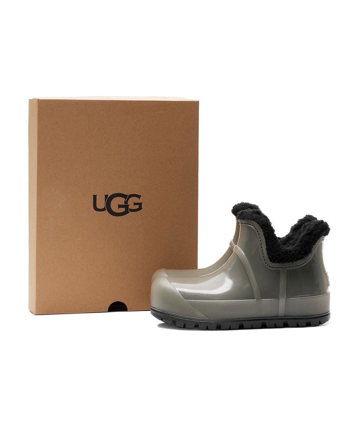 어그(UGG) [WOMEN] 클리어 숏 레인부츠 (레인클라우드 클리어) - 블랙 / 1132070BLK