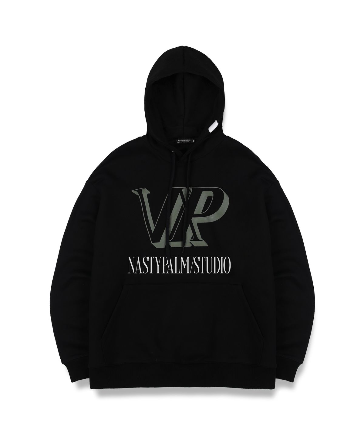 엔피스튜디오(NP STUDIO) NP 모노그램 로고 후드티셔츠 블랙