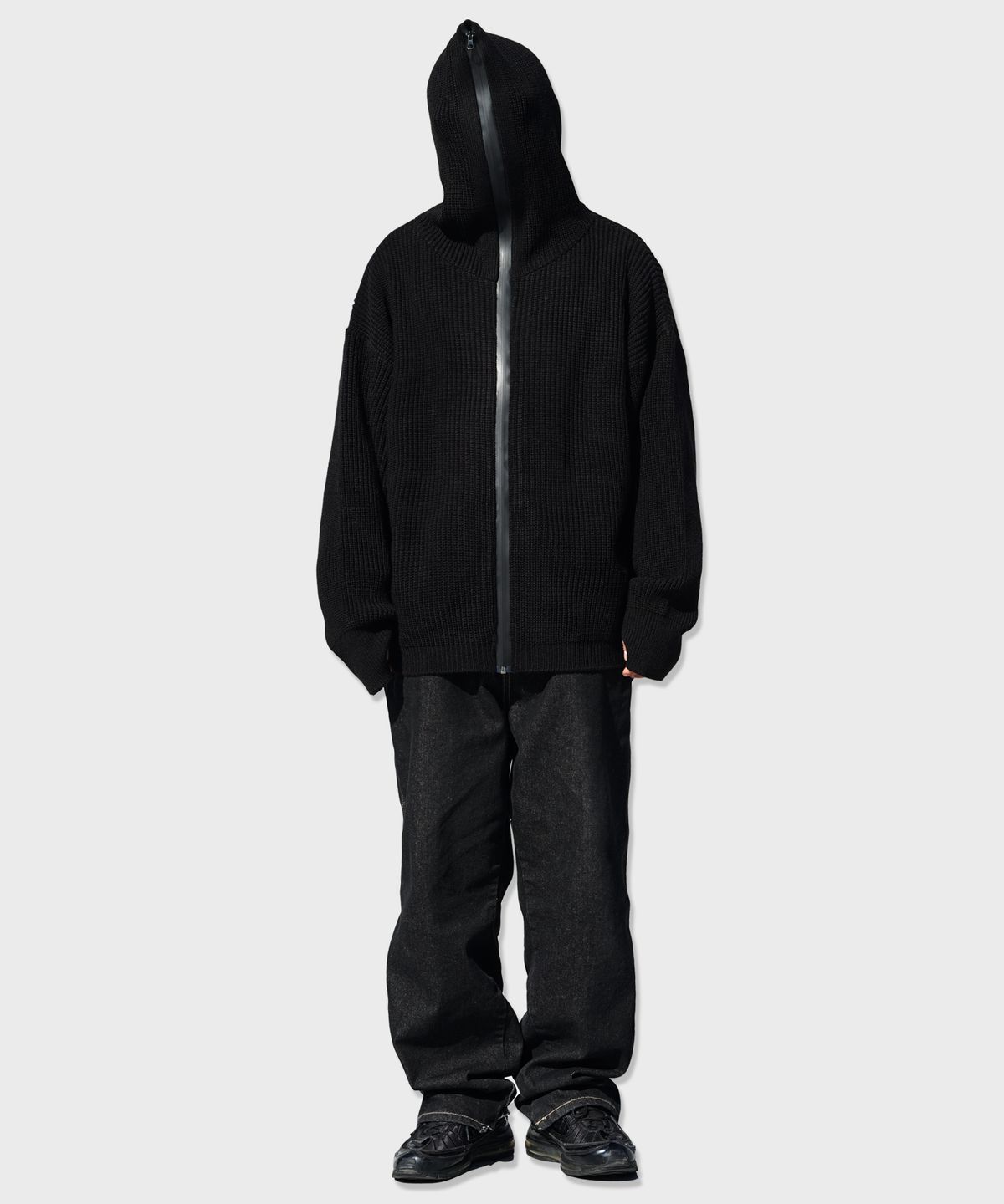 리스펙트(RESPECT) full zip up wool blend knit hood