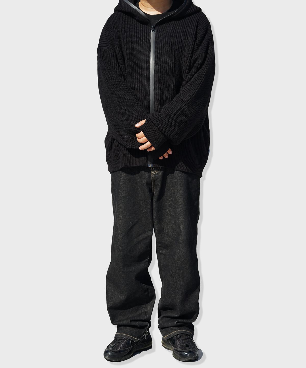 리스펙트(RESPECT) full zip up wool blend knit hood