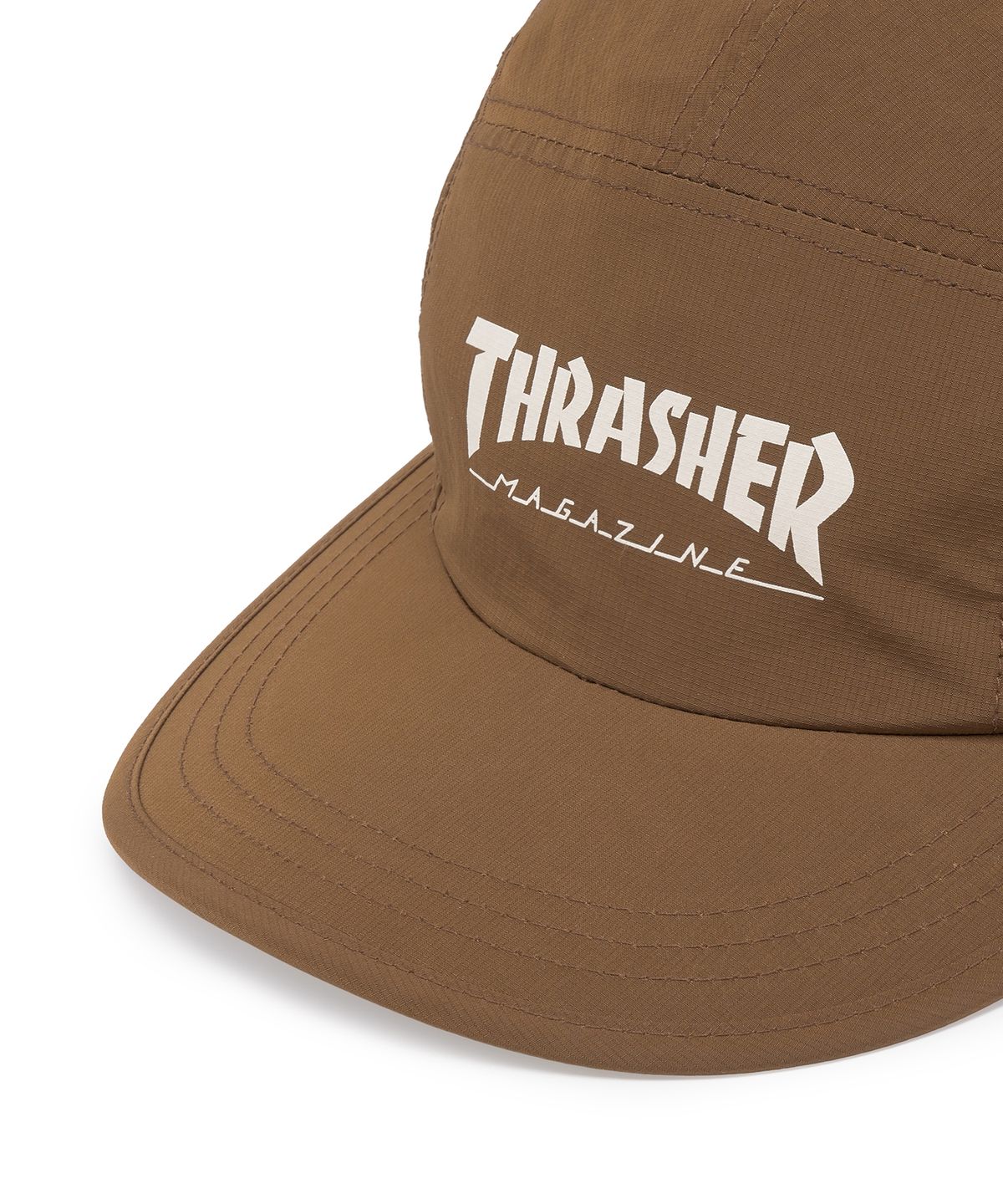 트레셔(THRASHER) 매거진 로고 캠프캡 브라운