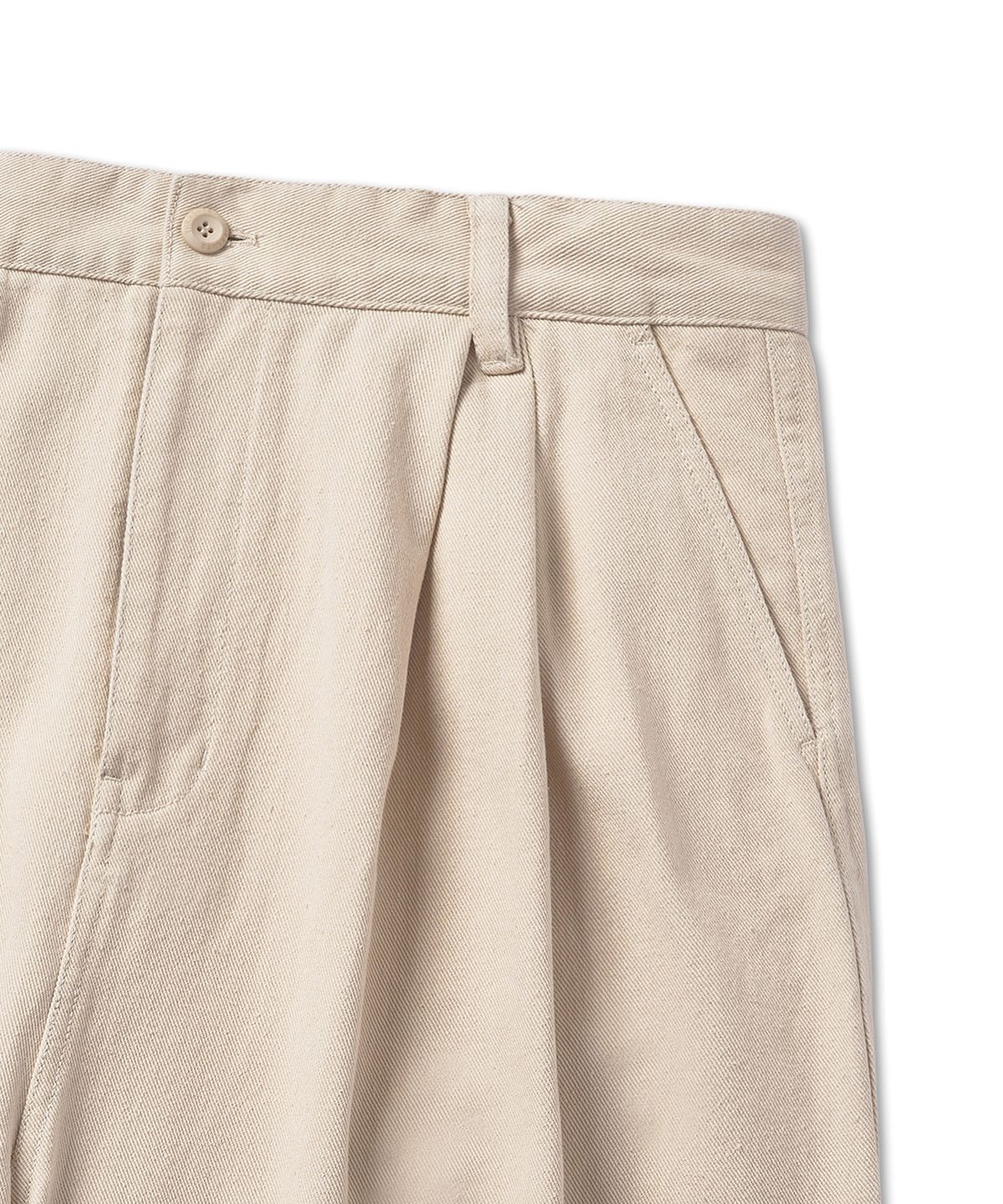 트레셔(THRASHER) 플레임 로고 투턱 와이드 치노 팬츠 에크루