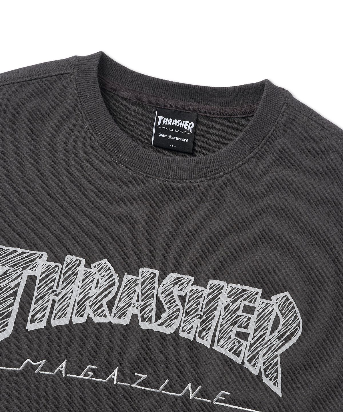 트레셔(THRASHER) 크레용 매거진 로고 맨투맨 차콜 01
