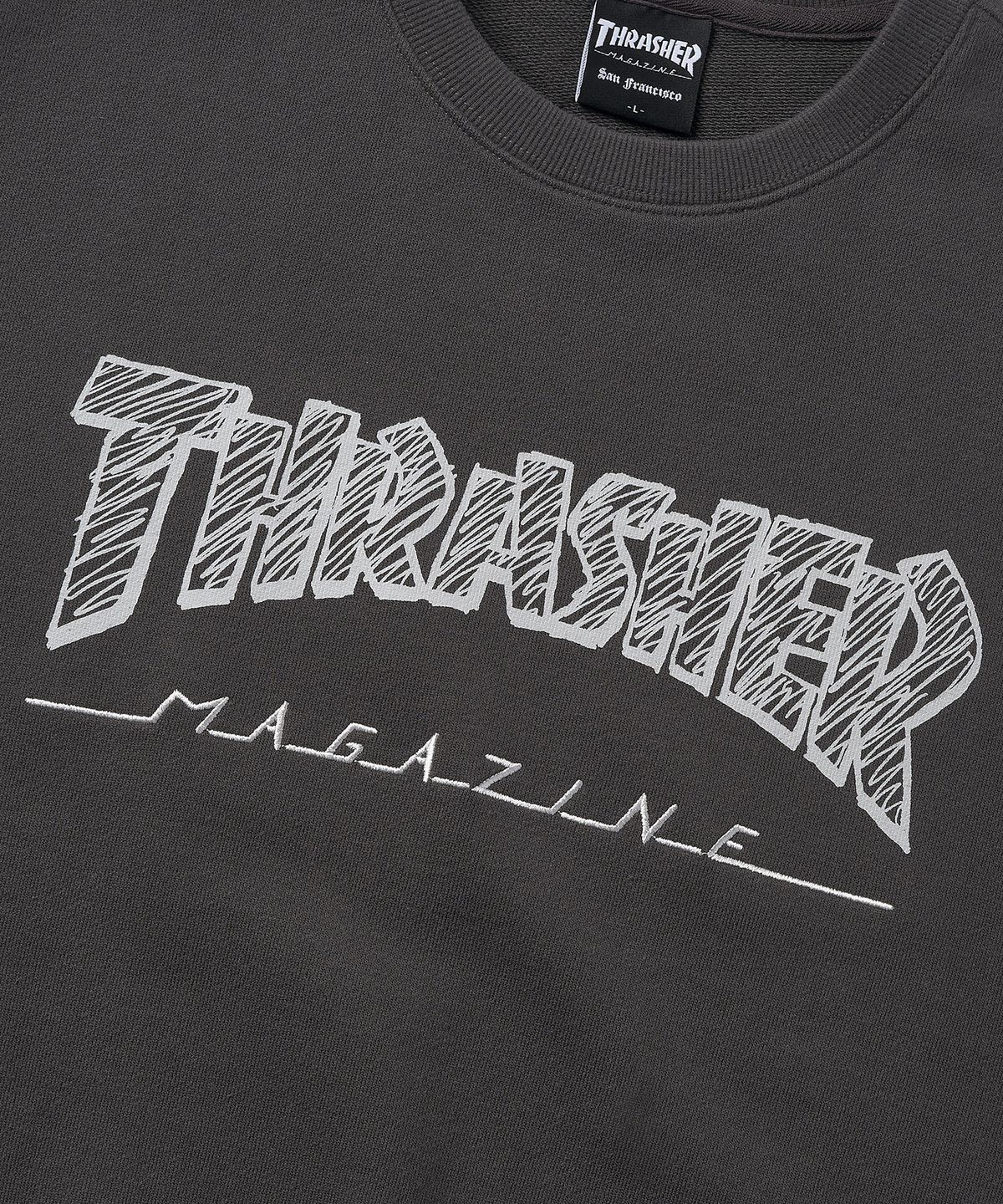 트레셔(THRASHER) 크레용 매거진 로고 맨투맨 차콜 01