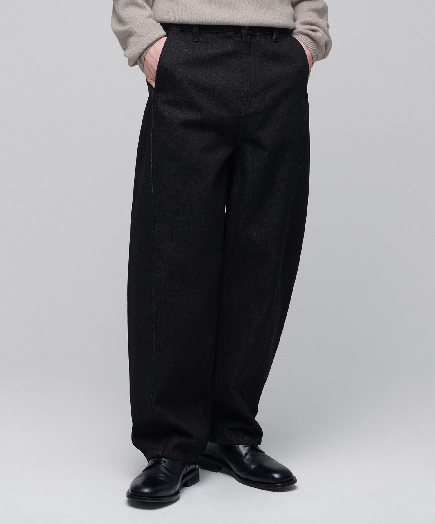 ★MUSINSA STANDARD★ Belted Semi Balloon Denim Pants Low Bla MUSINSA | MUSINSA STANDARD Twisted Semi Balloon Denim Pants