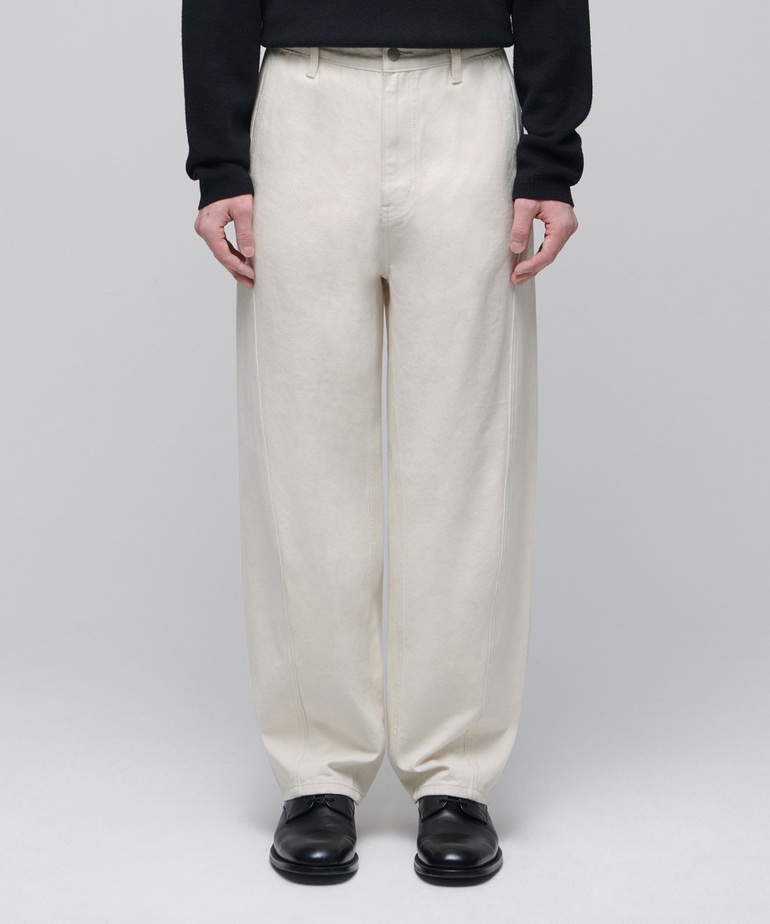 ★MUSINSA STANDARD★ Belted semi balloon denim pants cream M MUSINSA | MUSINSA STANDARD Twisted Semi Balloon Denim Pants