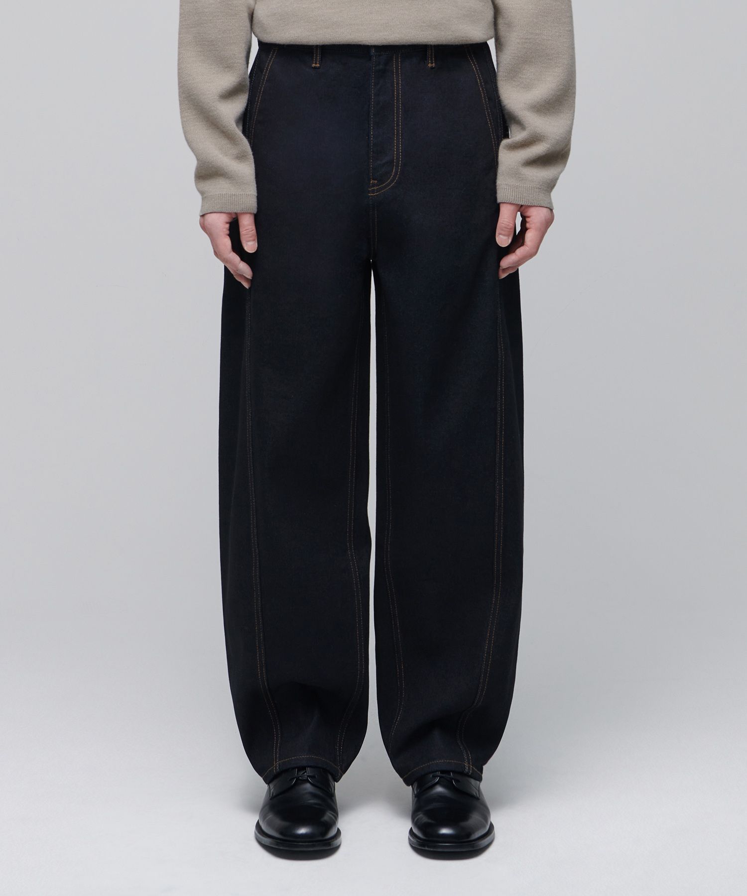 ★MUSINSA STANDARD★ Belted semi balloon denim pants light i MUSINSA | MUSINSA STANDARD Linen Like Semi-Balloon Denim