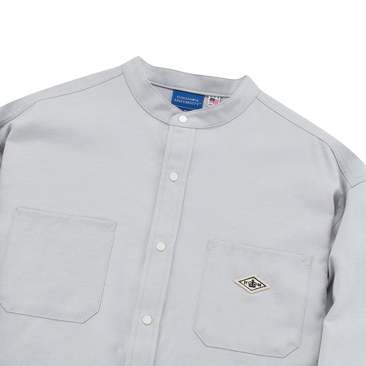 컬럼비아 유니버시티(COLUMBIA UNIVERSITY) 1754 CROWN OVERFIT OXFORD HENLY NECK SHIRTS 그레이