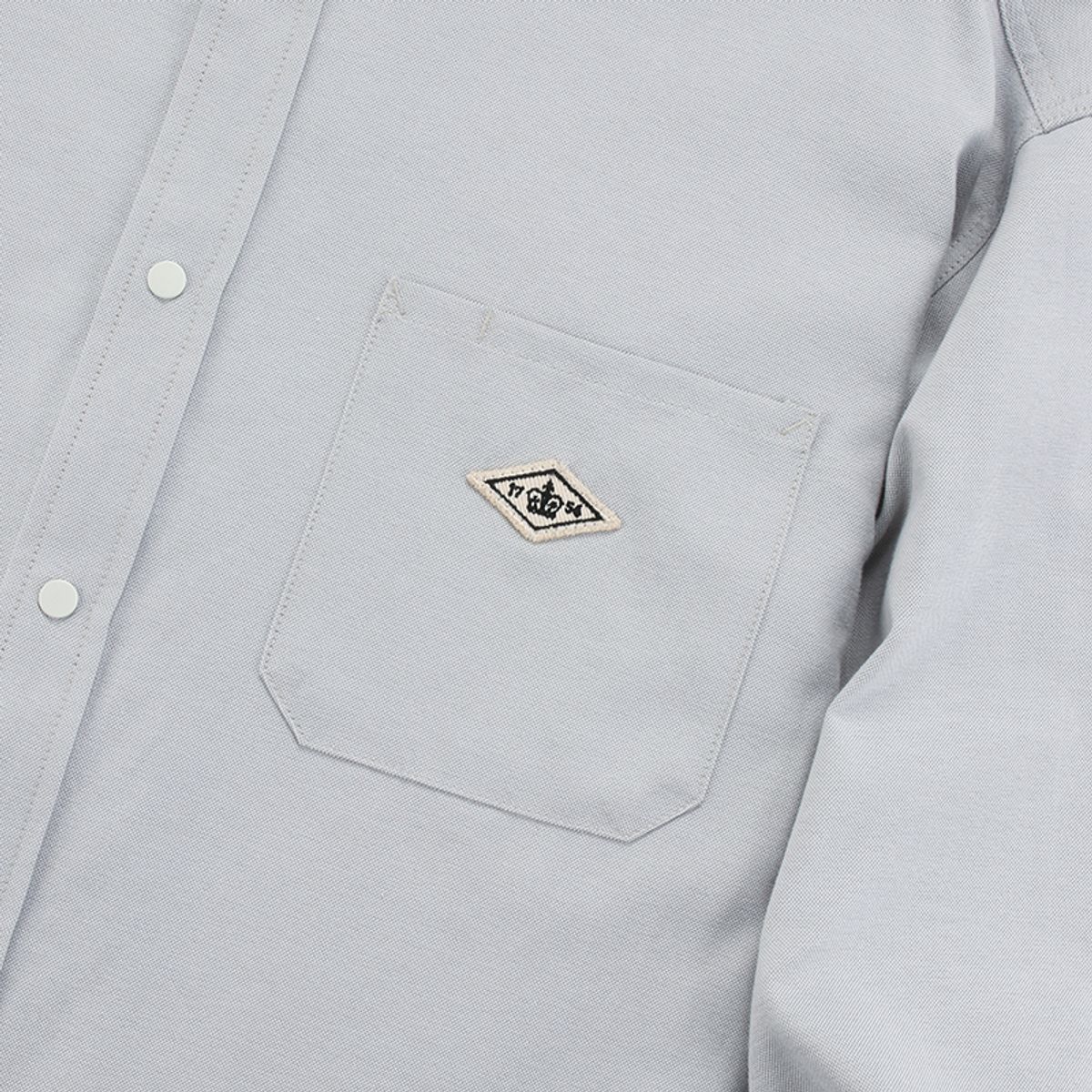 컬럼비아 유니버시티(COLUMBIA UNIVERSITY) 1754 CROWN OVERFIT OXFORD HENLY NECK SHIRTS 그레이