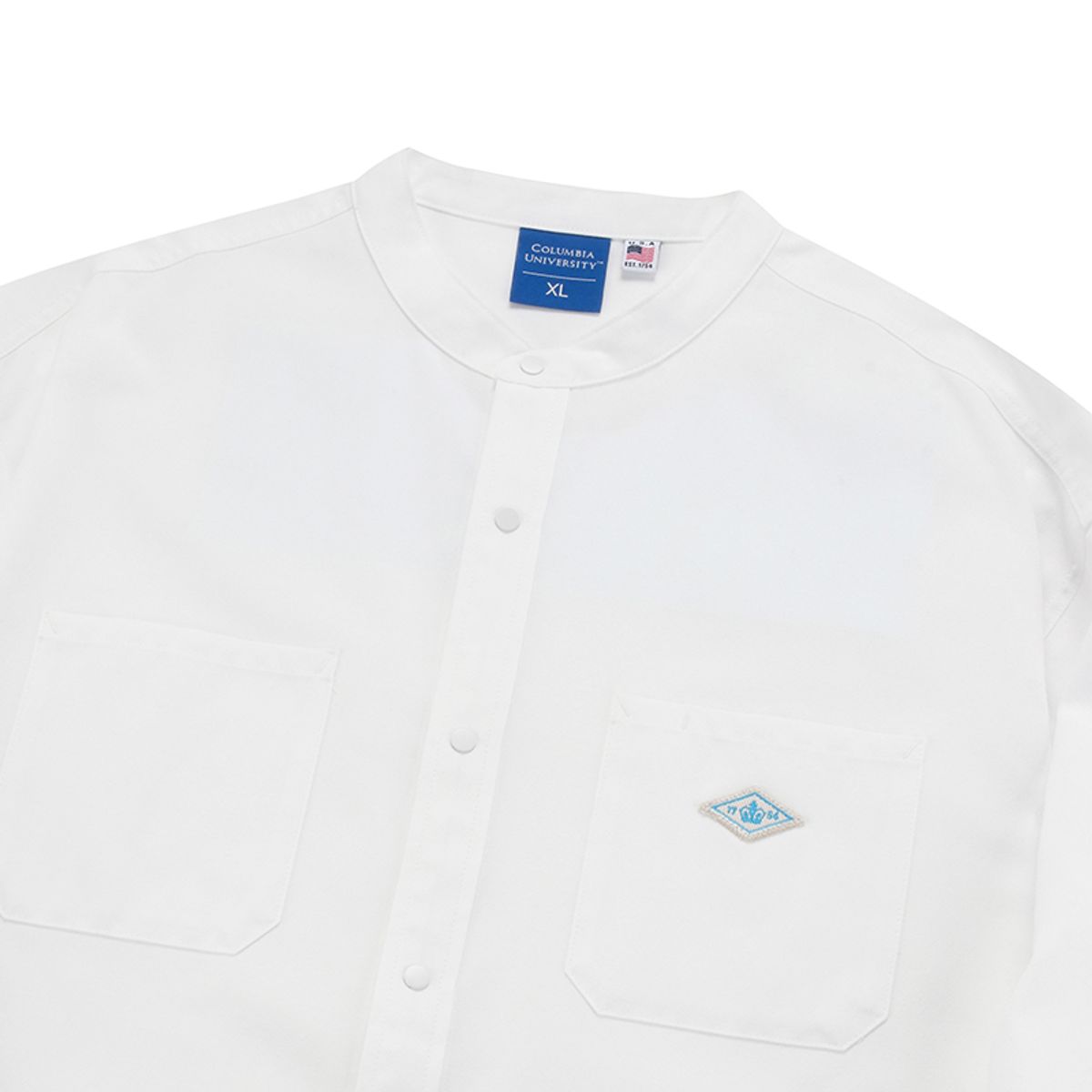 컬럼비아 유니버시티(COLUMBIA UNIVERSITY) 1754 CROWN OVERFIT OXFORD HENLY NECK SHIRTS 화이트