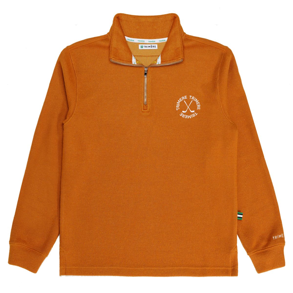 트리메르(TRIMERE) 심플 원형 자수 반집업  UNISEX MUSTARD