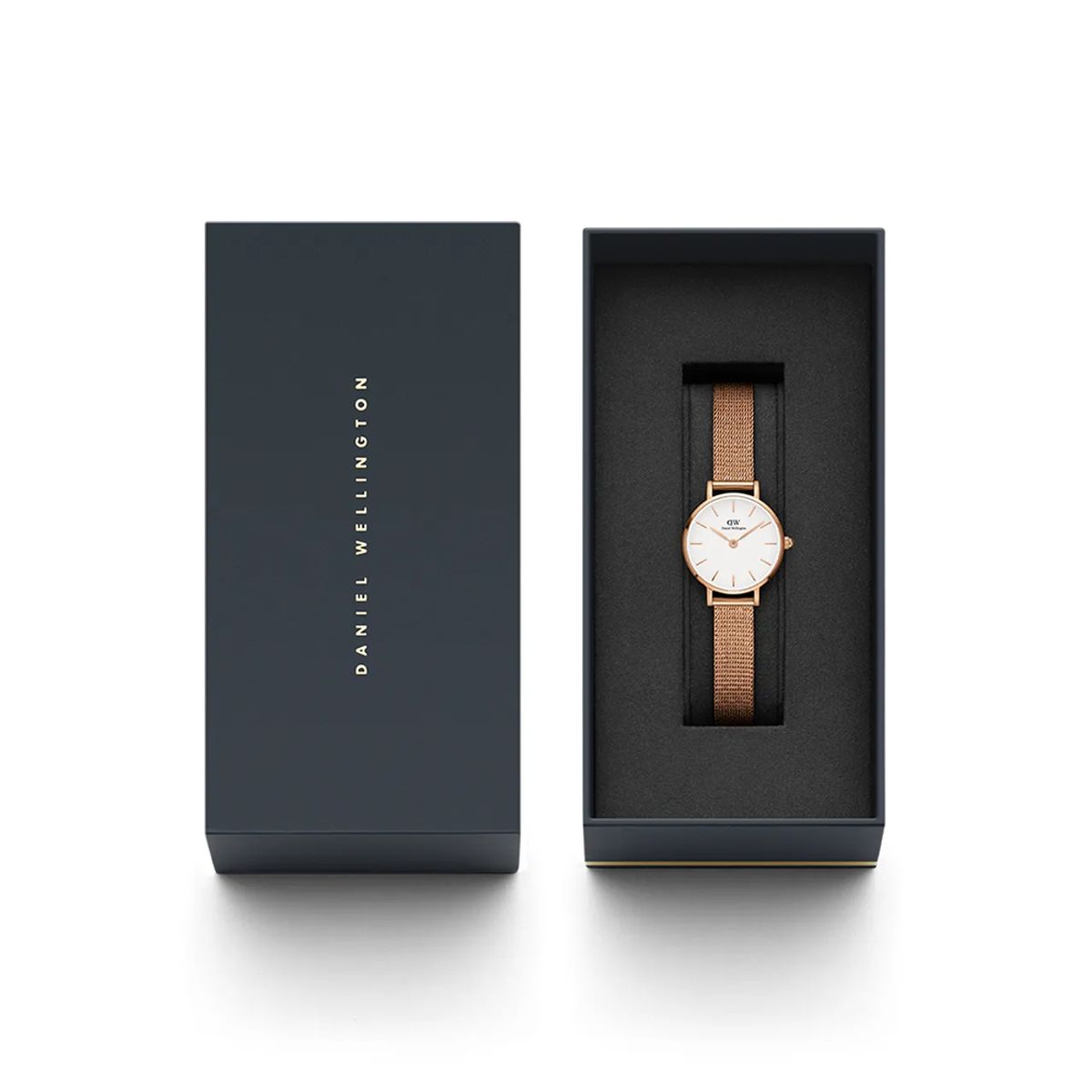 다니엘 웰링턴(DANIEL WELLINGTON) PETITE PRESSED MELROSE 여성용 로즈골드 손목시계