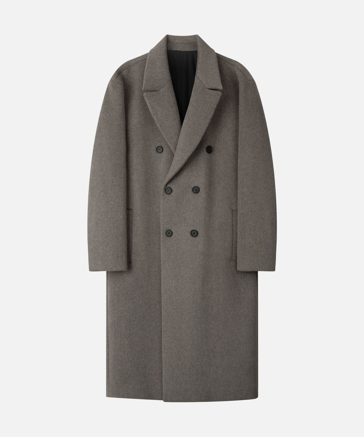 드로우핏(DRAW FIT) 프리미어 퓨어 울 로브 더블 코트 [MELANGE TAUPE]