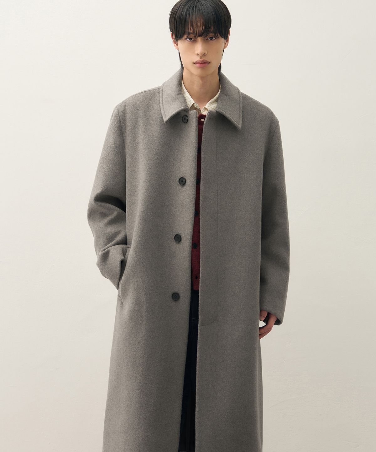 드로우핏(DRAW FIT) 프리미어 퓨어 울 발마칸 코트 [MELANGE TAUPE]