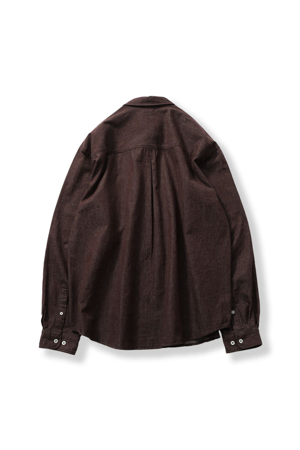 홀리선(HORLISUN) Jane Denim Shirt Chocolate Brown