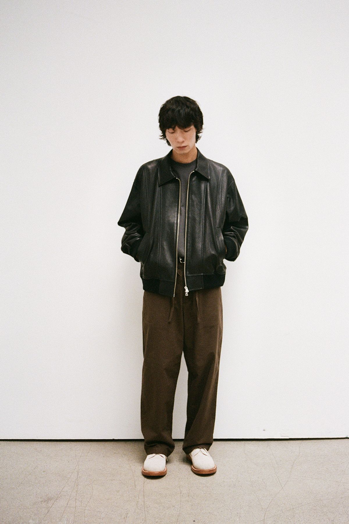 홀리선(HORLISUN) Capital Leather Blouson Jacket Black