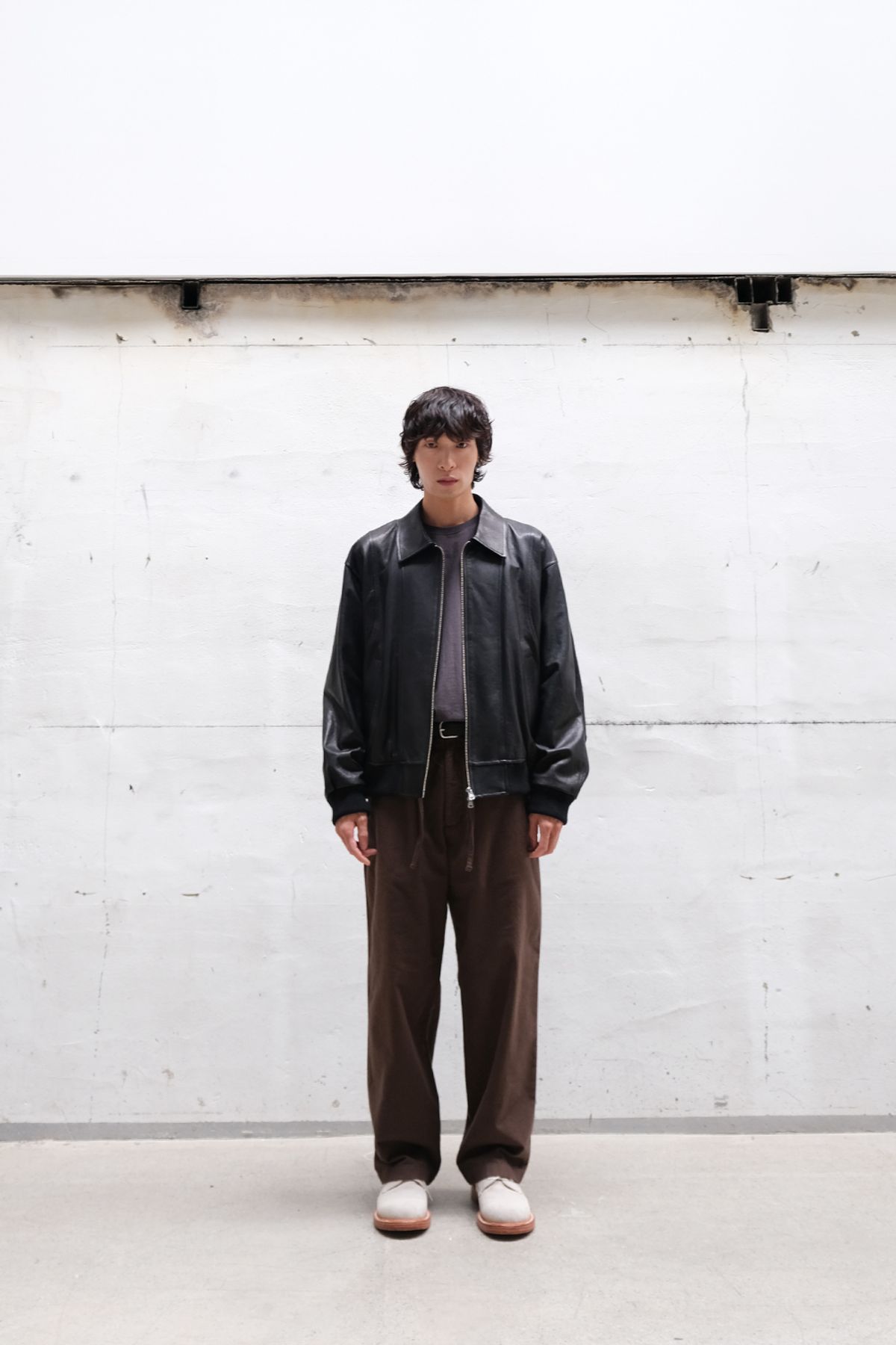 홀리선(HORLISUN) Capital Leather Blouson Jacket Black
