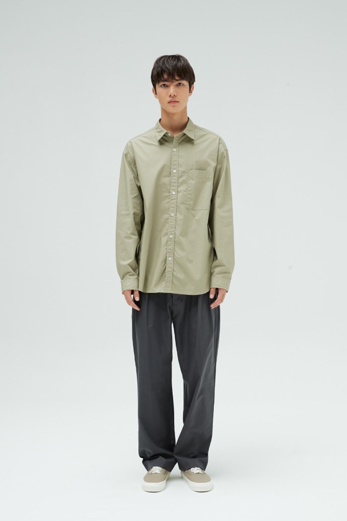 홀리선(HORLISUN) 22FW Corinth Twill Wide Loose Pants Charcoal