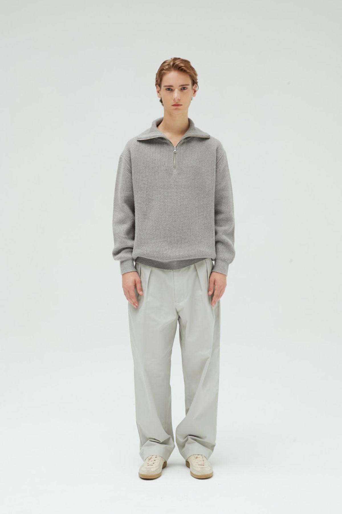 홀리선(HORLISUN) 22FW Corinth Twill Wide Loose Pants Gray Beige