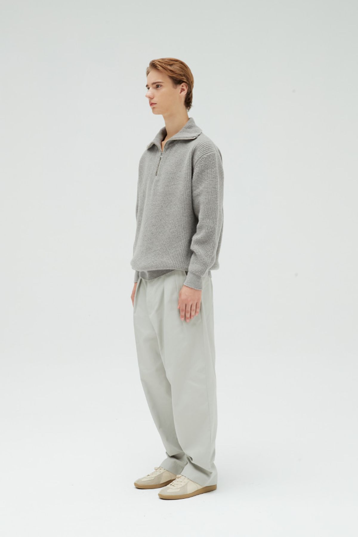 홀리선(HORLISUN) 22FW Corinth Twill Wide Loose Pants Gray Beige