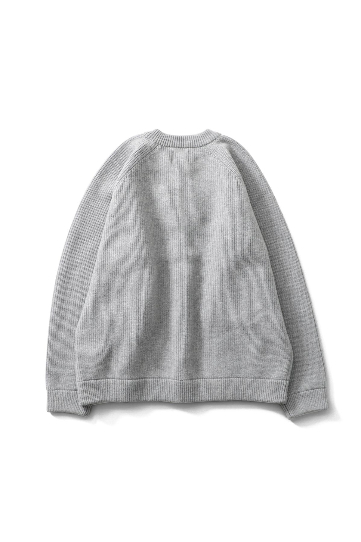 홀리선(HORLISUN) Annette Superfine Wool Heavy Rib Knit Cardigan Melange Gray