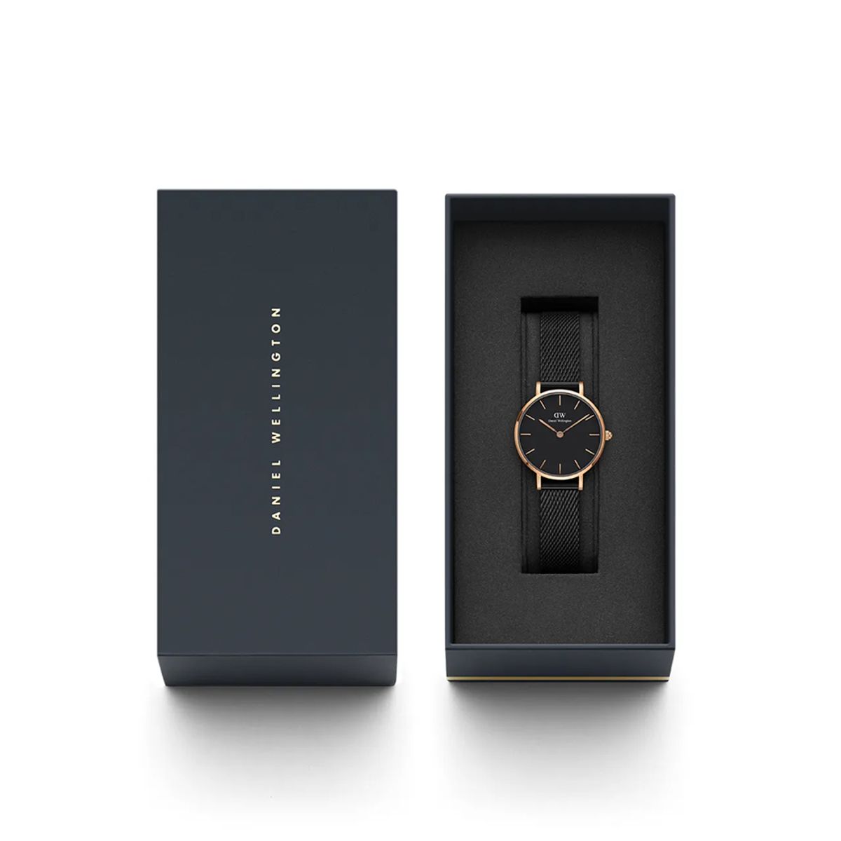 다니엘 웰링턴(DANIEL WELLINGTON) PETITE ASHFIELD 2컬러 남녀공용 올블랙 메탈시계