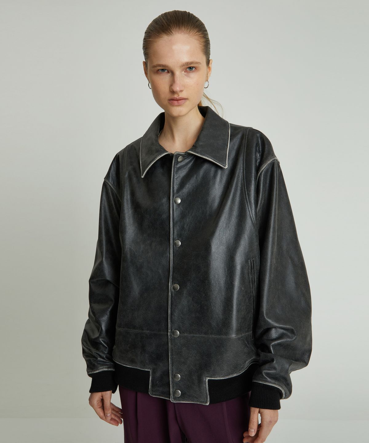 앤드로스(ANDROS) Varsity Jacket (Black)
