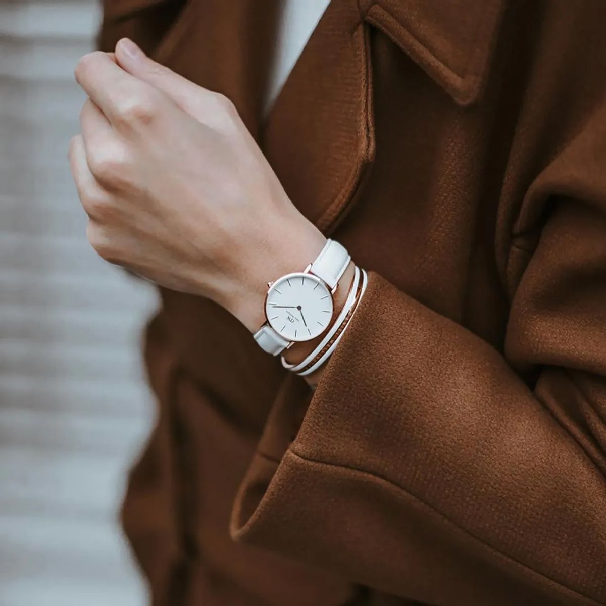 다니엘 웰링턴(DANIEL WELLINGTON) PETITE BONDI 2컬러 화이트 가죽시계