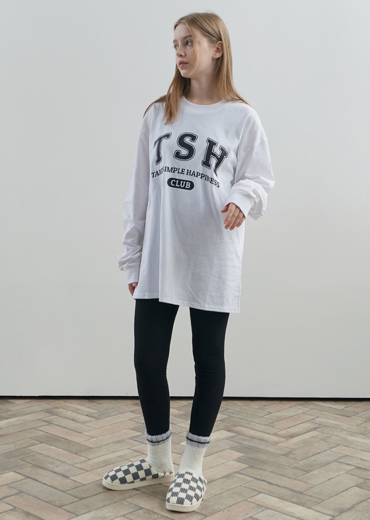티에스에이치(TSH) 리브드 기모 레깅스
