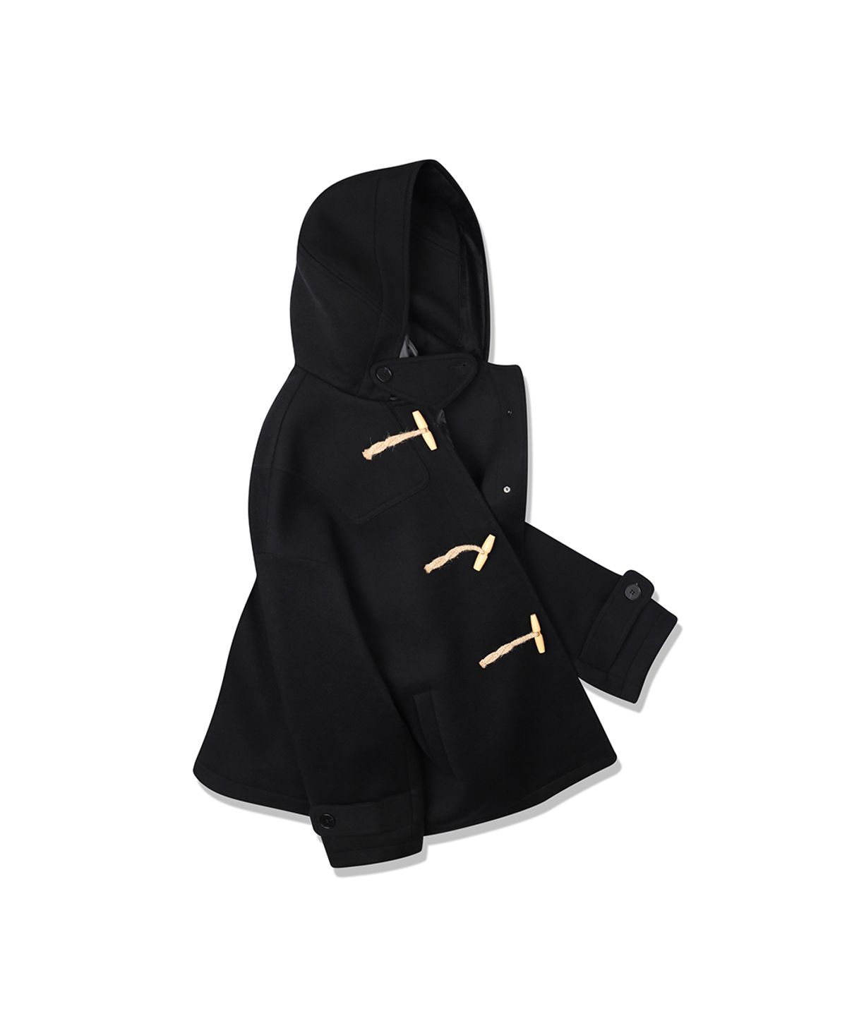메인부스(MAINBOOTH) [울100%]Oversized Half Duffle Coat(BLACK)