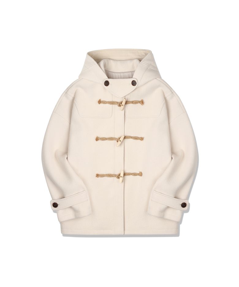 [울90%]Oversized Half Duffle Coat(IVORY)