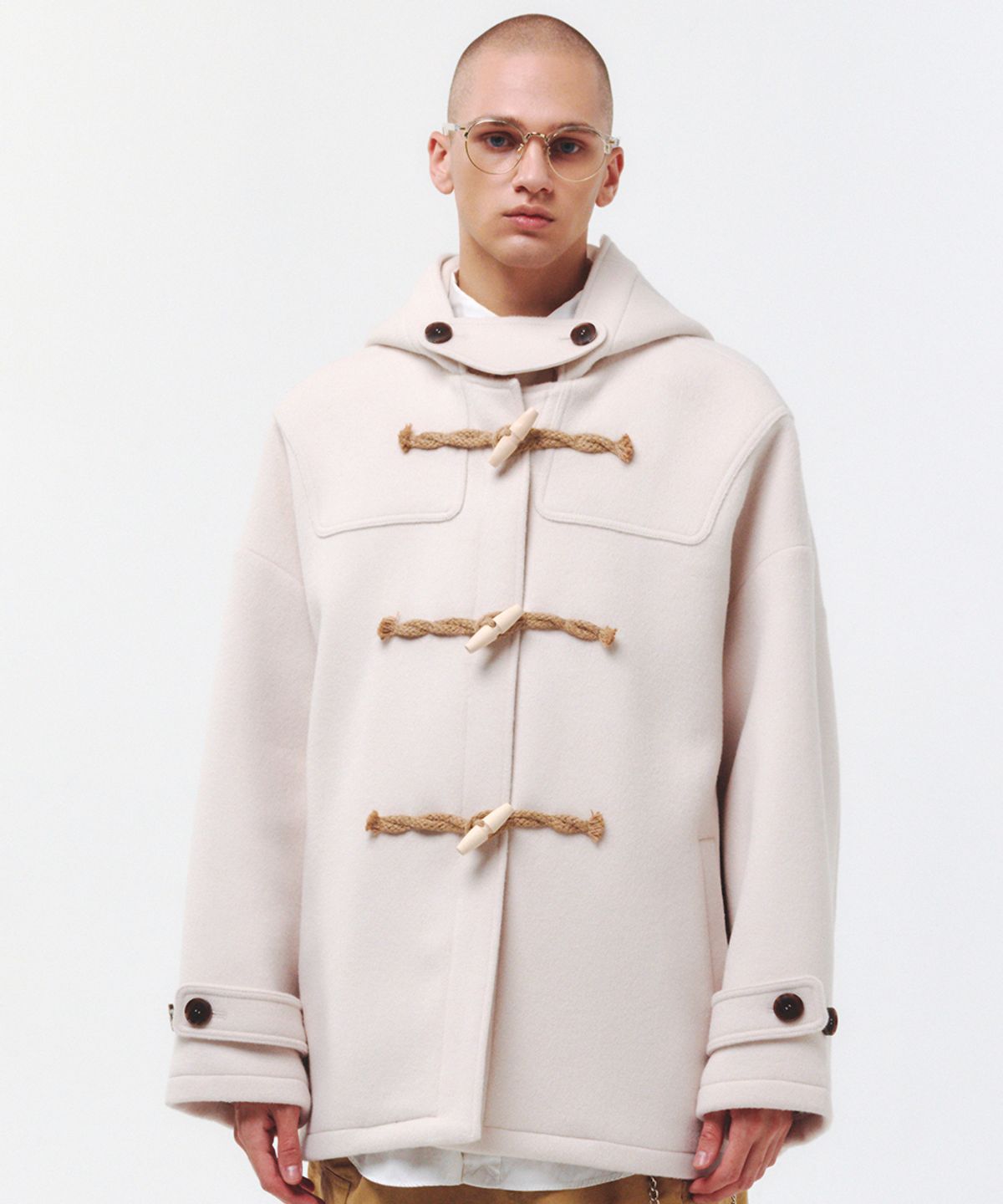 메인부스(MAINBOOTH) [울90%]Oversized Half Duffle Coat(IVORY)