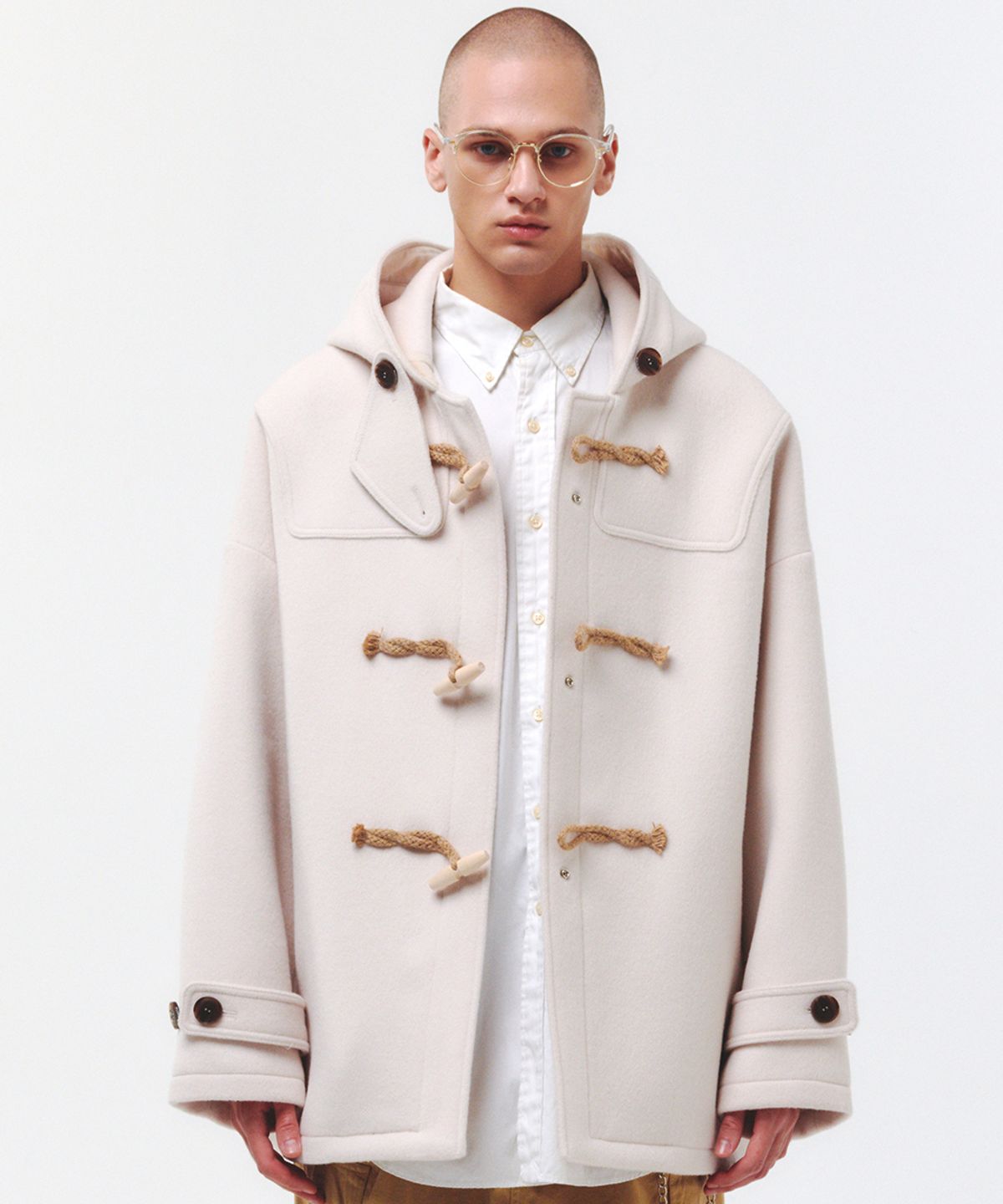 메인부스(MAINBOOTH) [울90%]Oversized Half Duffle Coat(IVORY)