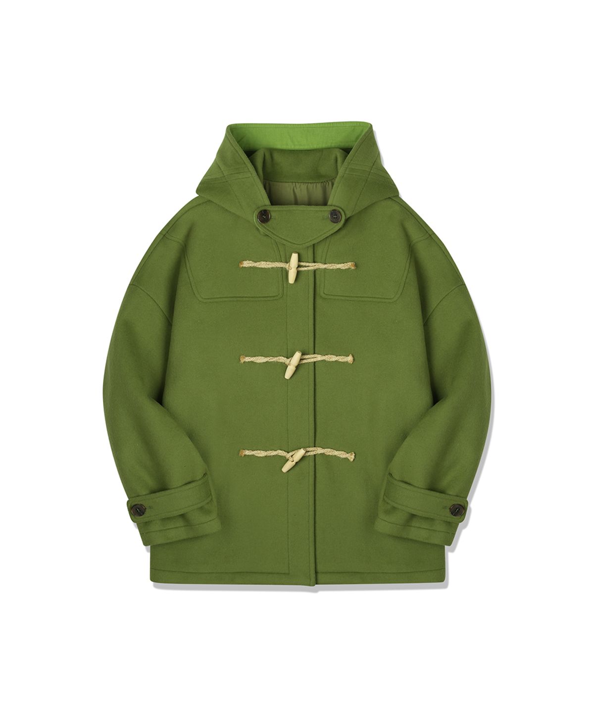 메인부스(MAINBOOTH) [울100%]Oversized Half Duffle Coat(OLIVE GREEN)