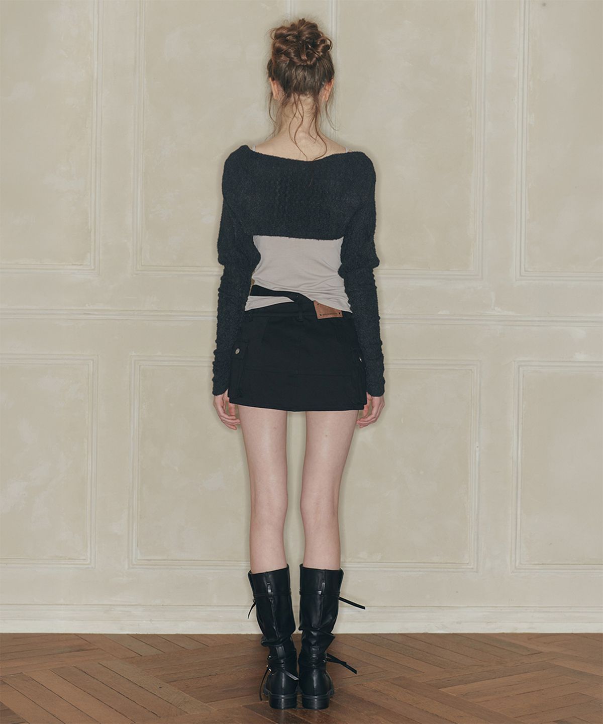 페인오어플레져(PAINORPLEASURE) NIX MINI SKIRT black