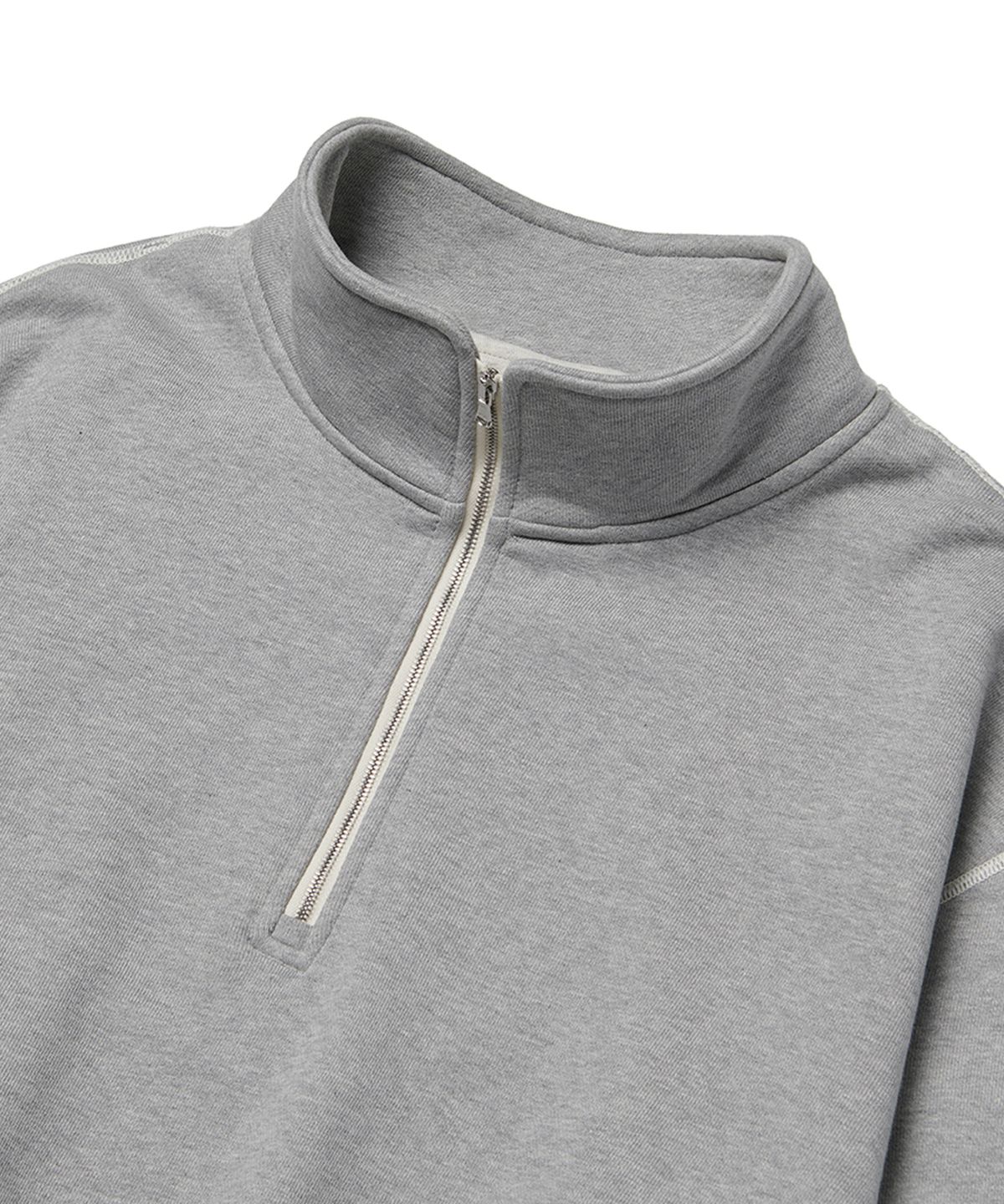 라모랭(RAMOLIN) Shoulder Split Half Zip Sweatshirts Melange Blend