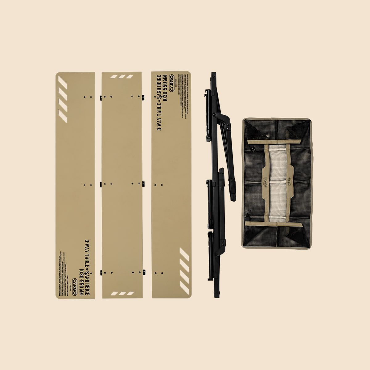 카고 컨테이너(CARGO CONTAINER) 3-WAY 테이블 (베이지)