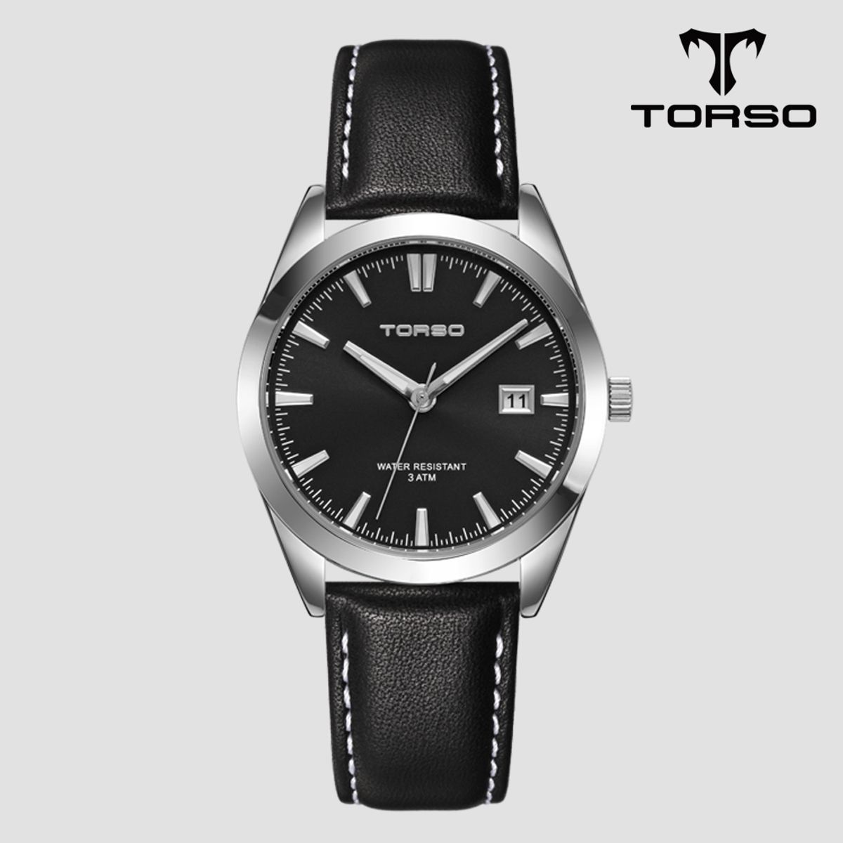 토르소(TORSO) T105L-SBBK 마이다스 캘린더 워치 남성 가죽 밴드 시계