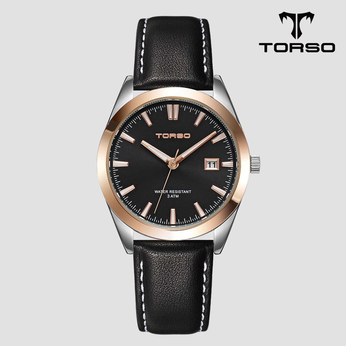 토르소(TORSO) T105L-RBBK 마이다스 캘린더 워치 남성 가죽 밴드 시계