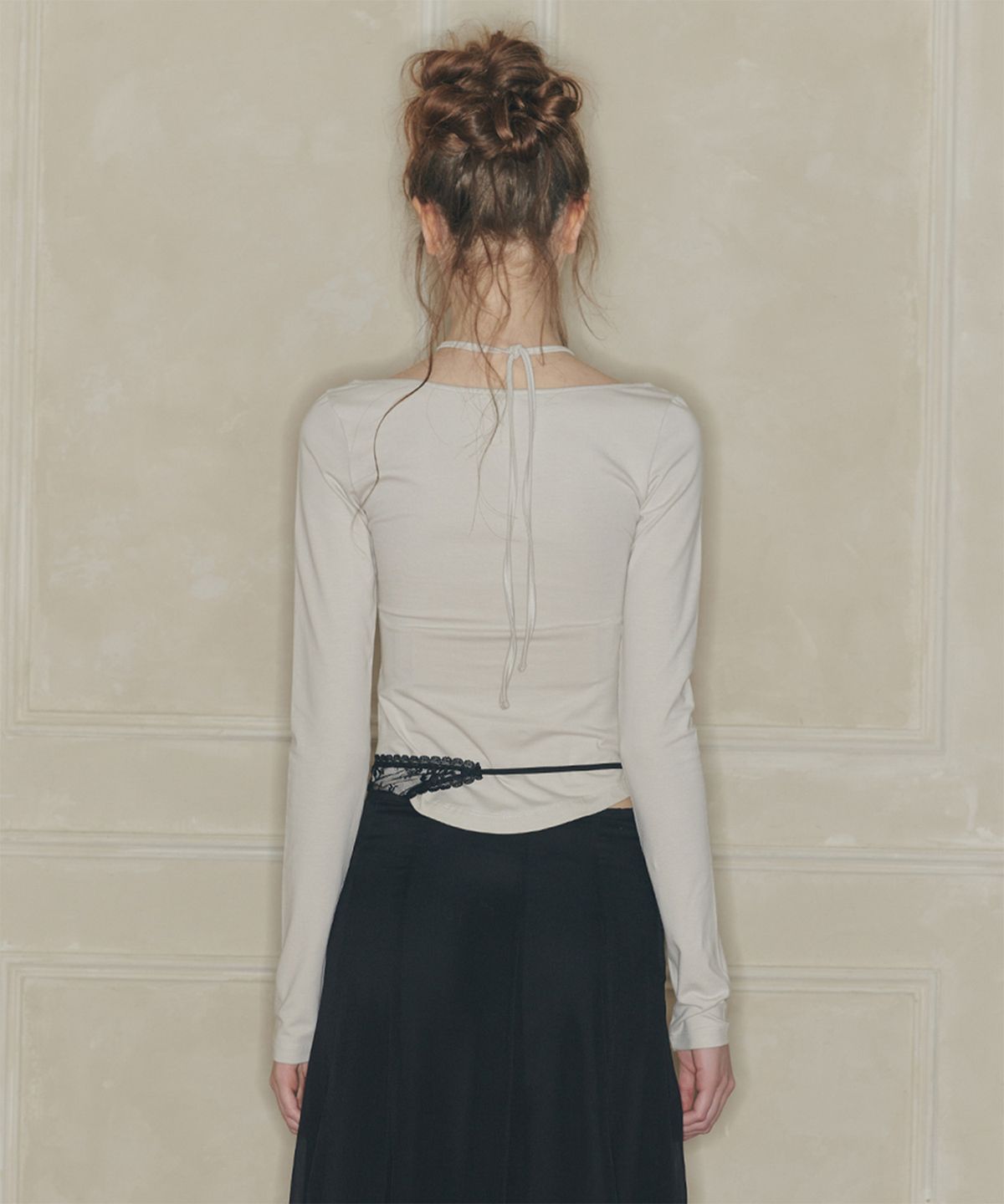 페인오어플레져(PAINORPLEASURE) ORCHID TOP light grey