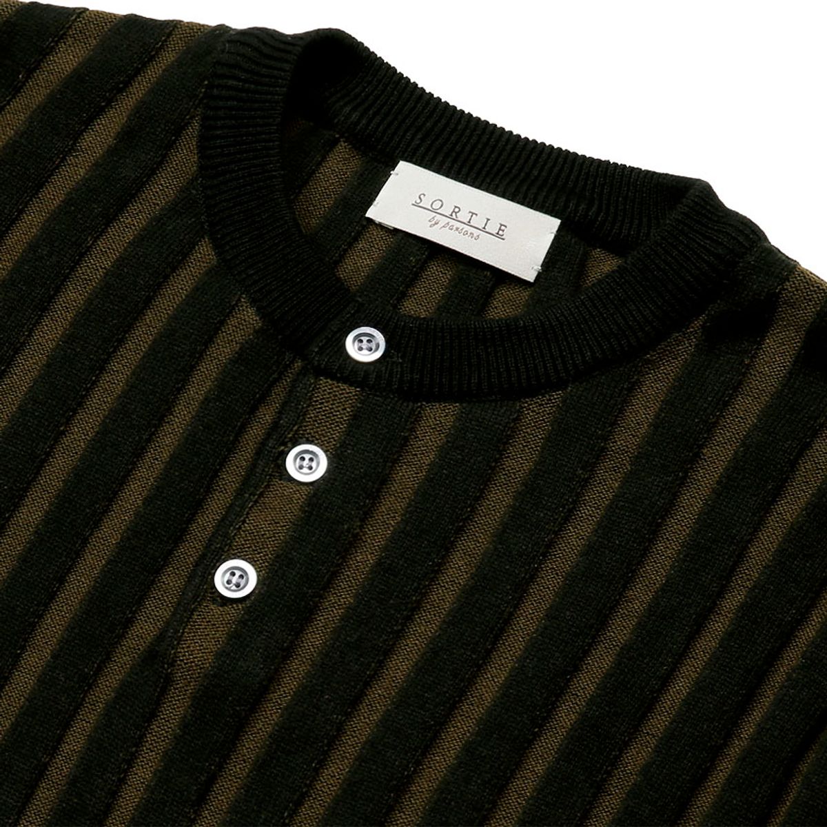 솔티(SORTIE) Reverse Combination Henly neck Knit (Black)