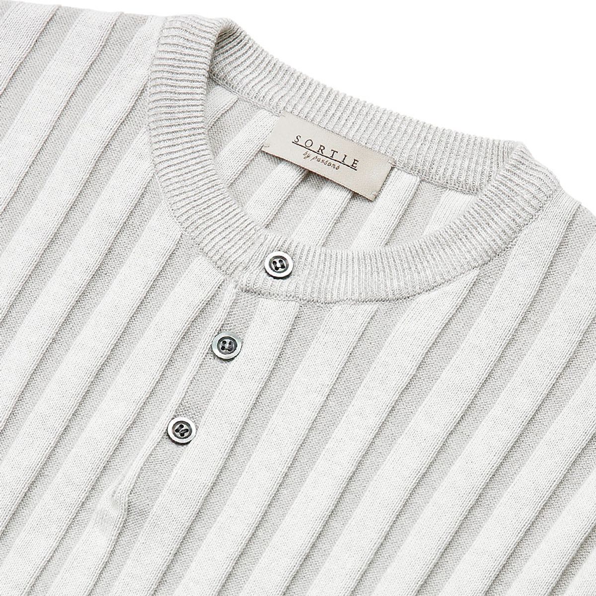솔티(SORTIE) Reverse Combination Henly neck Knit (Ivory)